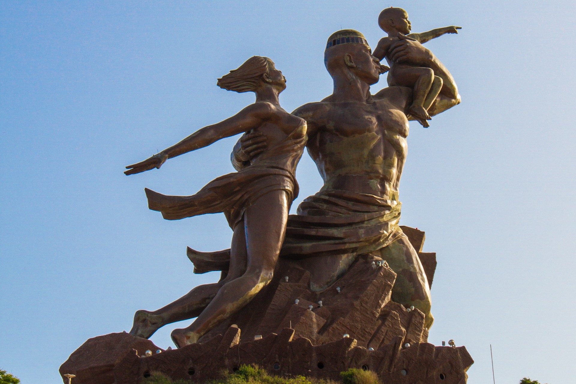 A photo of the African renaissance monument in Senegal