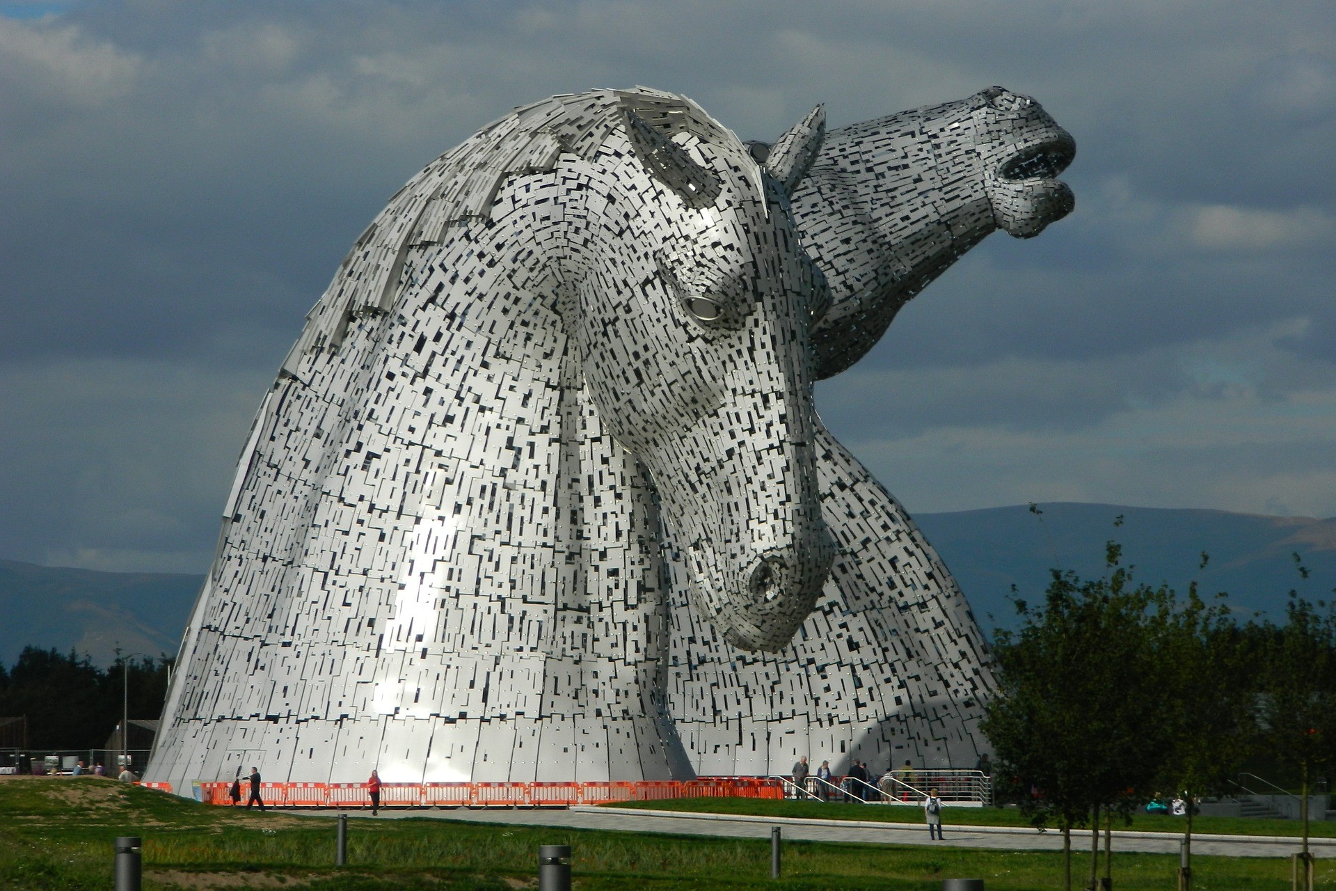 The Kelpies monument at The Helix park near Falkirk in Scotland