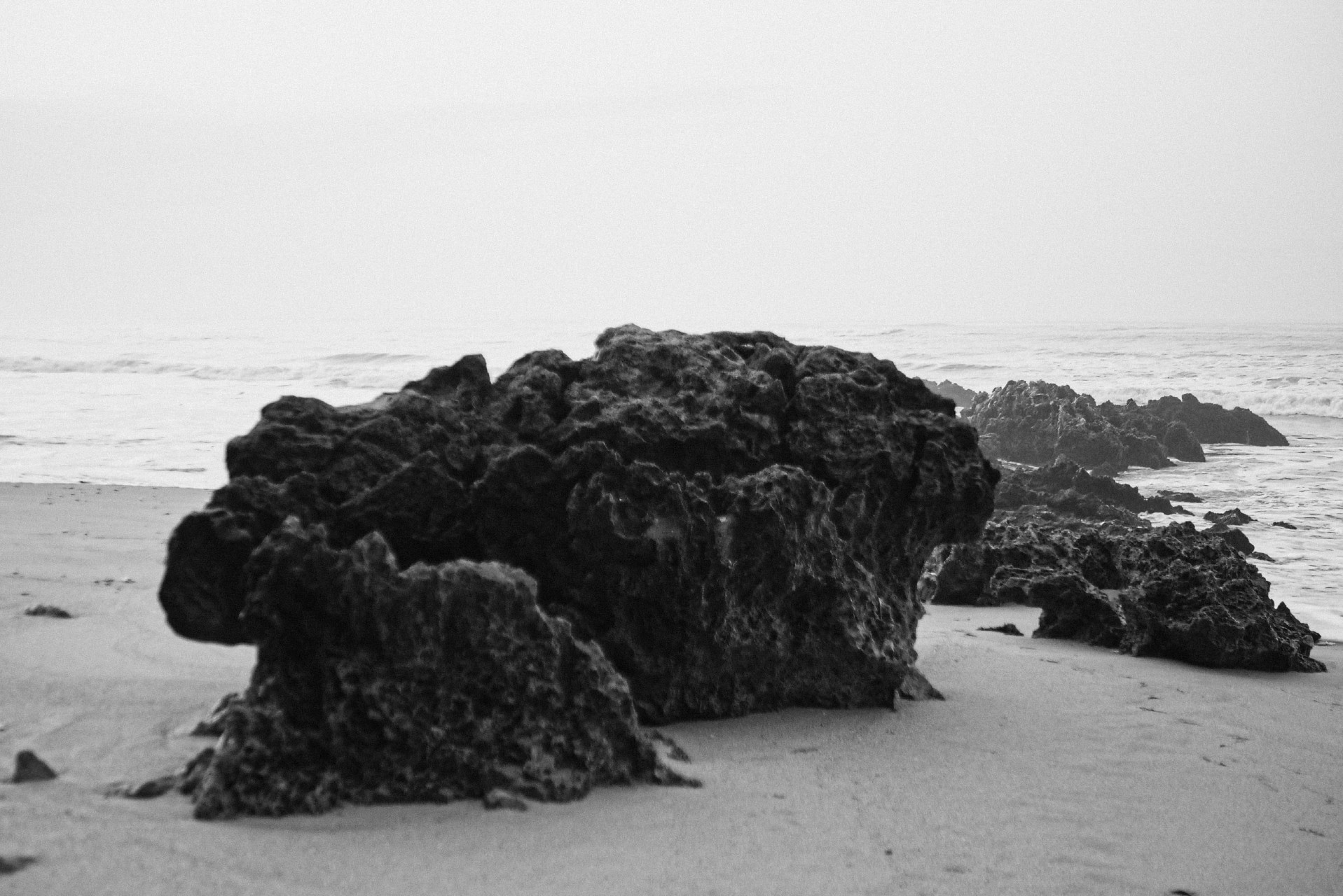 A picture of a rock on Kokrobite beach in Ghana