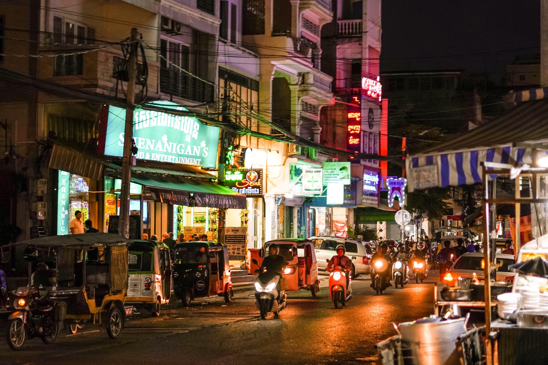 A night shoot near night marketing in Phnom Penh, Cambodia