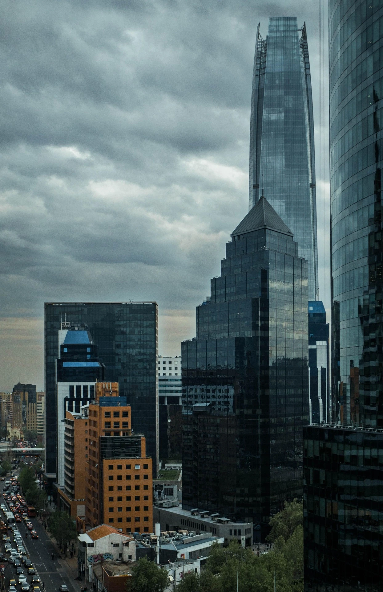 Aerial view the city of Santiago, Chile
