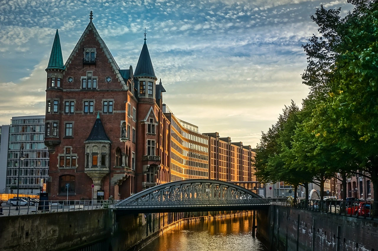 Speicherstadt, or "Warehouse District," in Hamburg, Germany