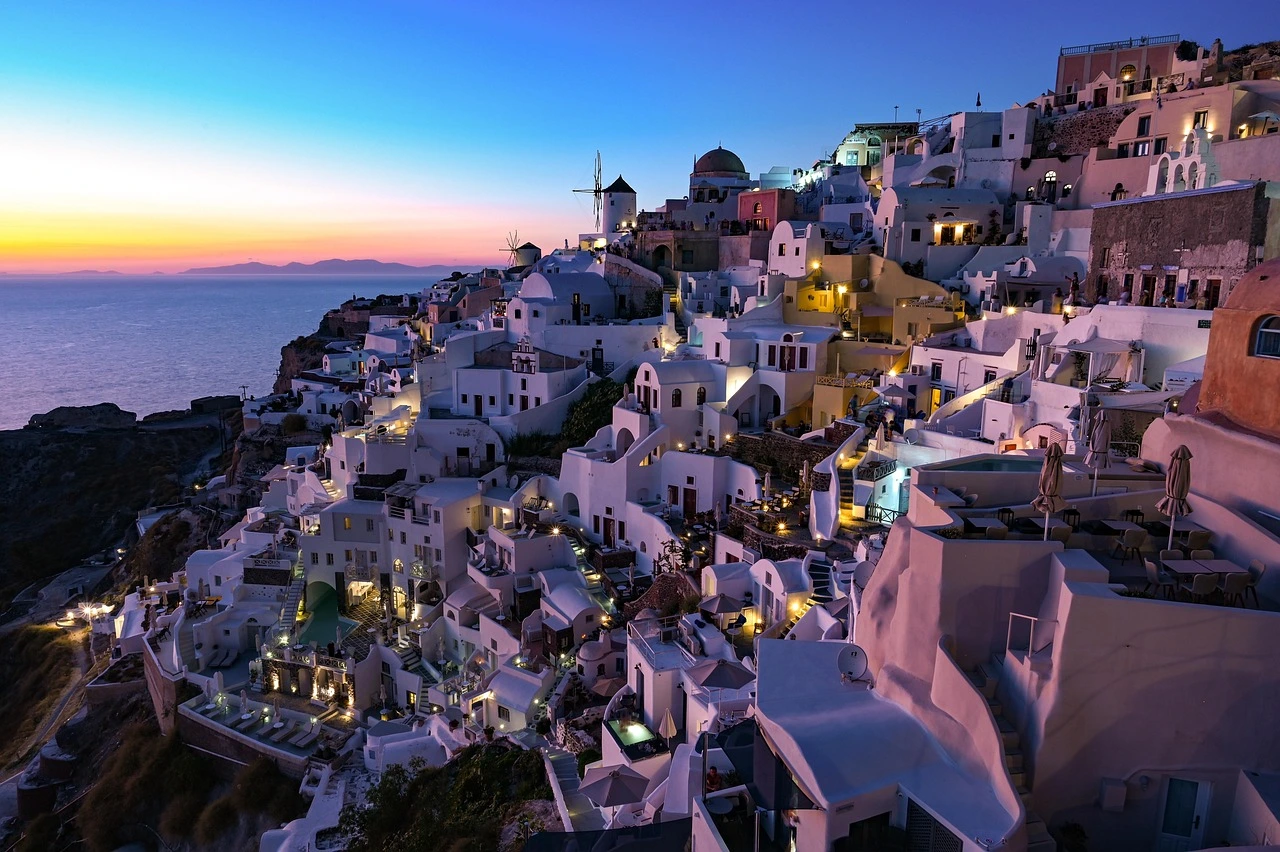 Village of Oia on the island of Santorini, Greece