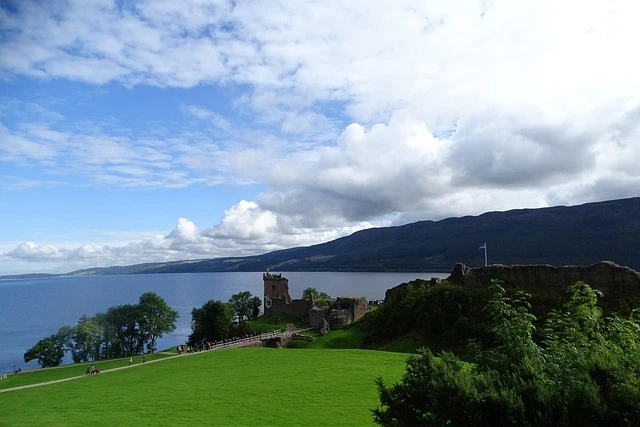 Aerial view of scotland landscape