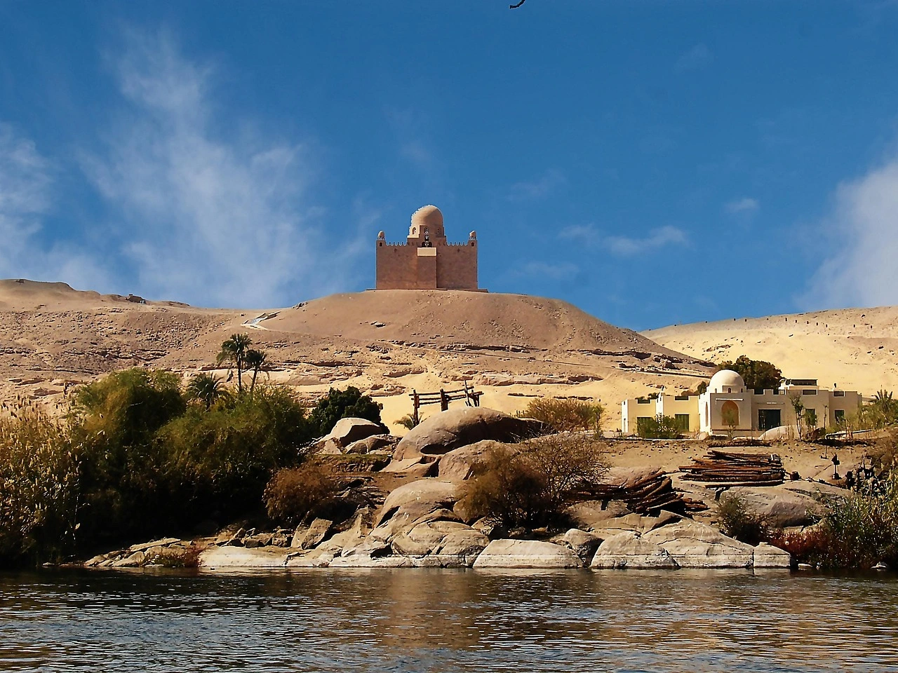 The city of Aswan on the Nile River in southern Egypt, gateway to Nubian culture and the Abu Simbel temples