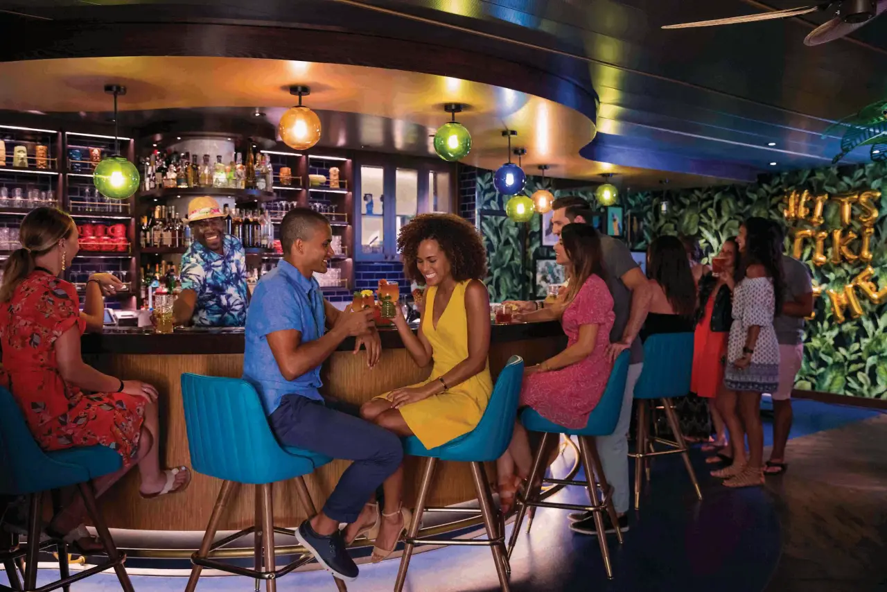 Bar area on a cruise ship
