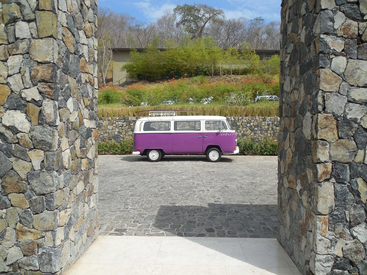 Classic Volkswagen Type 2 bus in costa rica for a destination guide