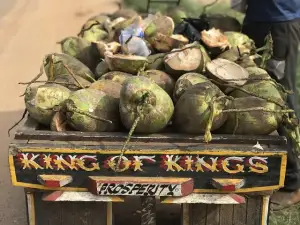Coconut sold on the streets of ghana