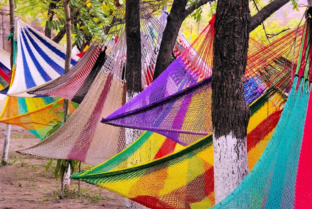 Collection of colorful hammocks