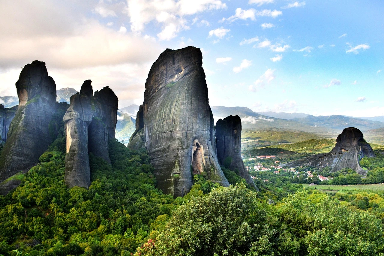 Meteora rock formations in Greece featured