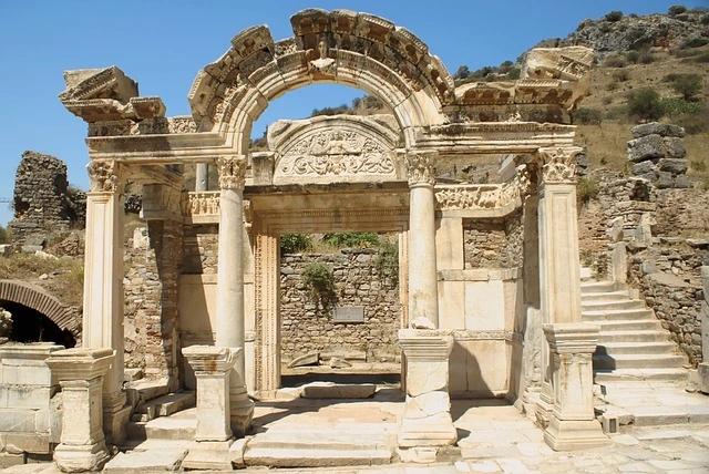 Ruins of the temple of hadrian in ephesus for a destination guide