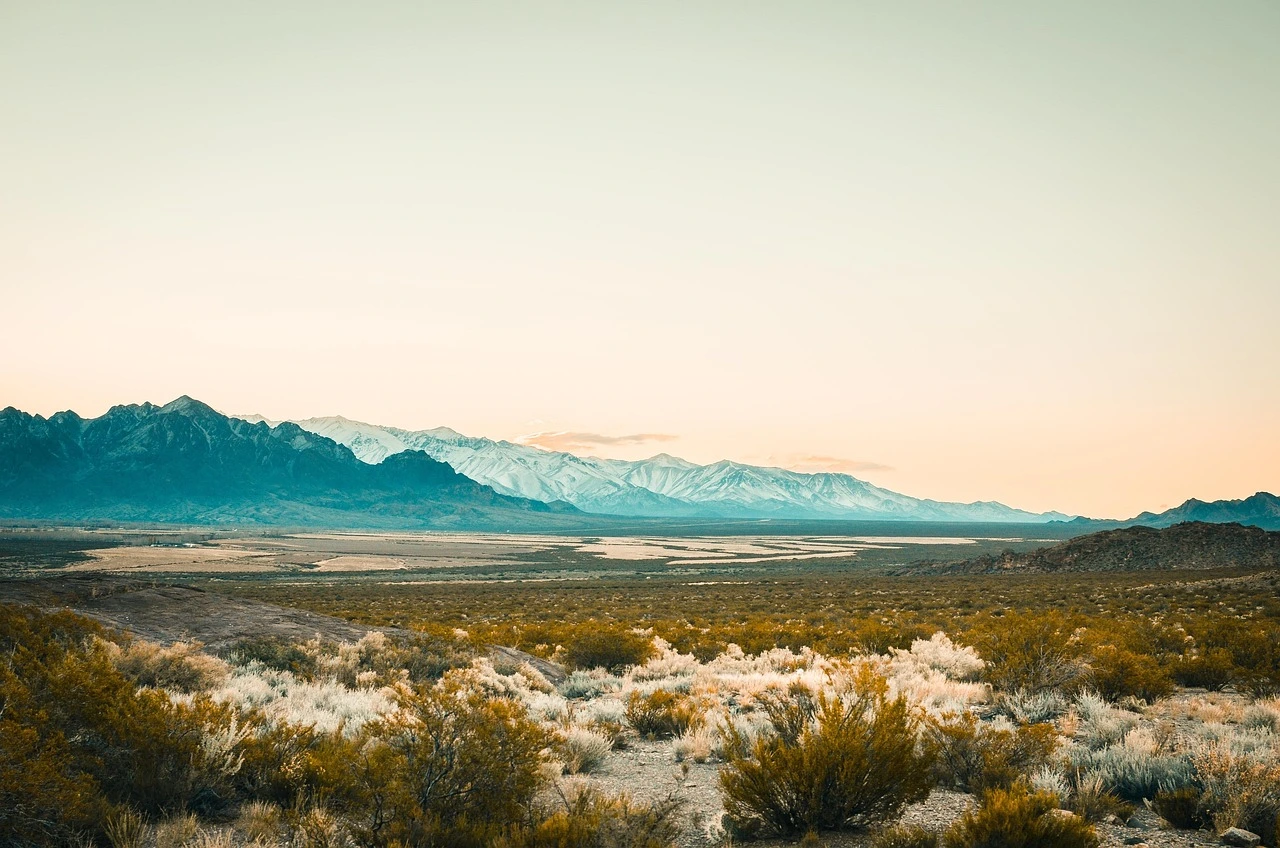 A scebic landscape of a desert valley with mountain in argentina for a destination guide