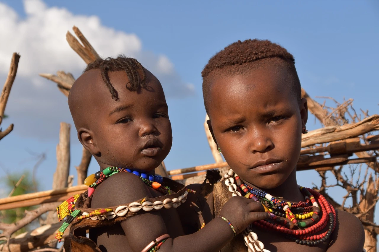 Two children in africa attire