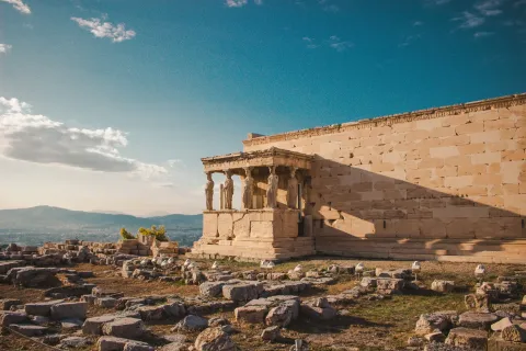 Ancient Greek temple in Athens for a destination guide