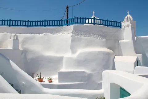 Greek island of santorini in greece featured on LABUSA Travel.