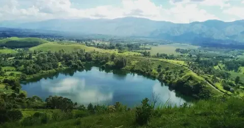 A scenic mountain lake