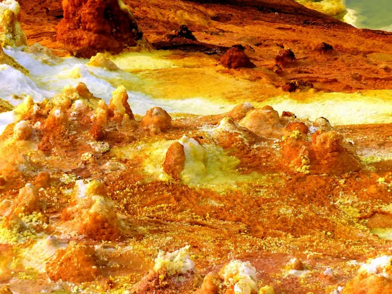 Ethiopia, featuring multi-colored mineral formations