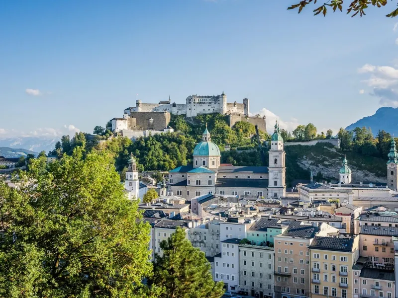 Hohensalzburg Fortress overlooking the city of Salzburg, Austria