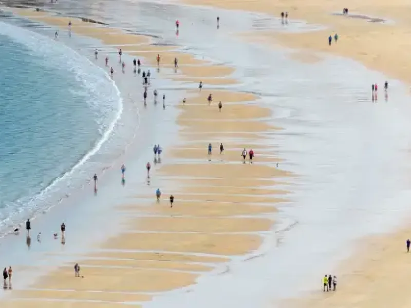 La Concha beach in San SebastiAAn, Spain