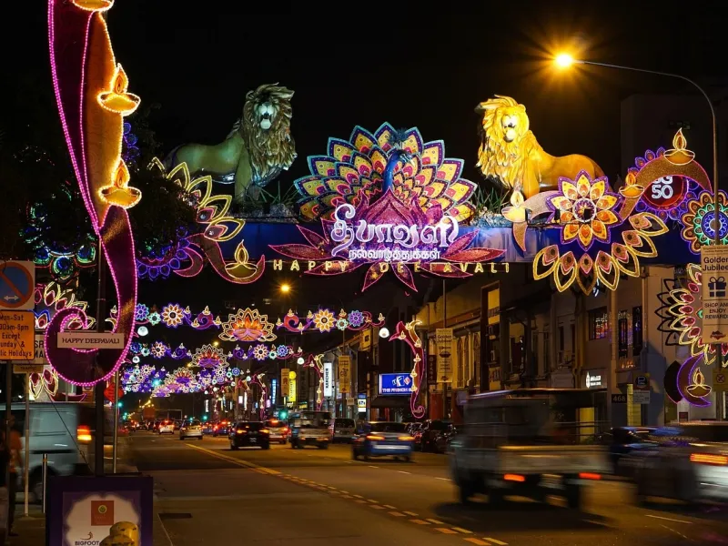 Street decorations in Little India, Singapore