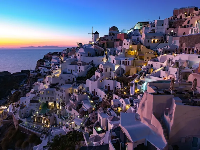Village of Oia on the island of Santorini, Greece
