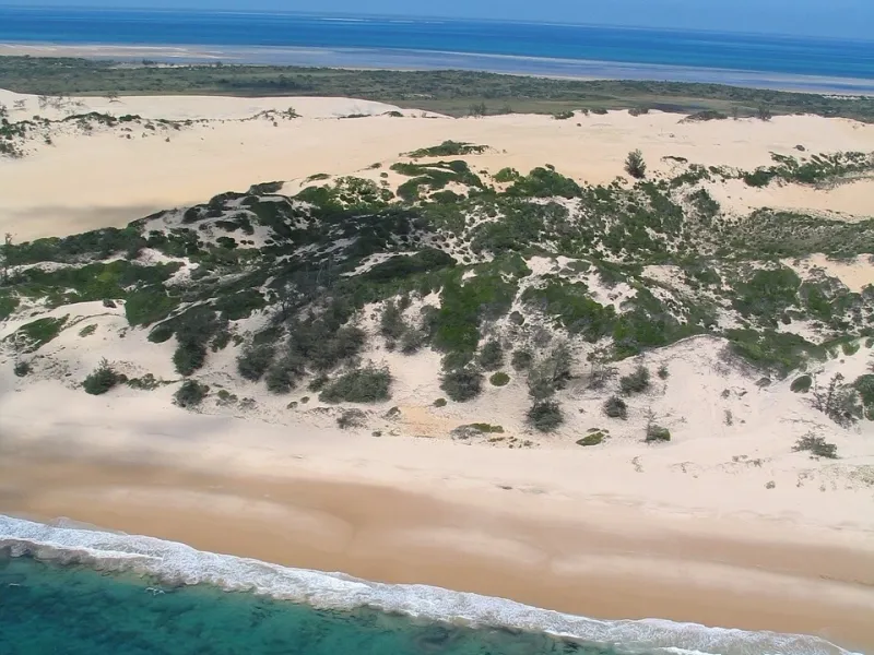 An aerial view of the Bazaruto Archipelago