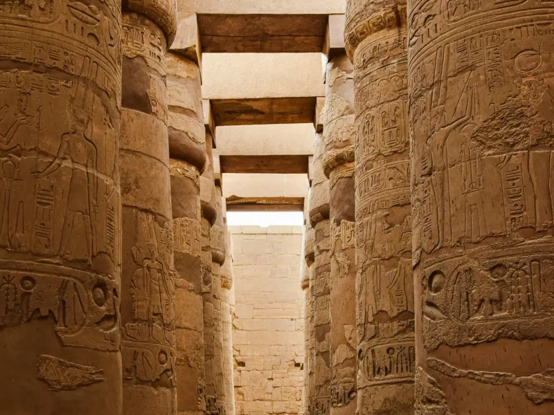 Ancient Egyptian columns for a destination guide