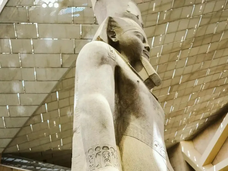 Ancient Egyptian statue for a destination guide