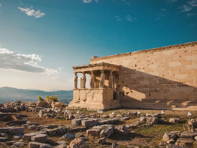 Ancient Greek temple in Athens for a destination guide