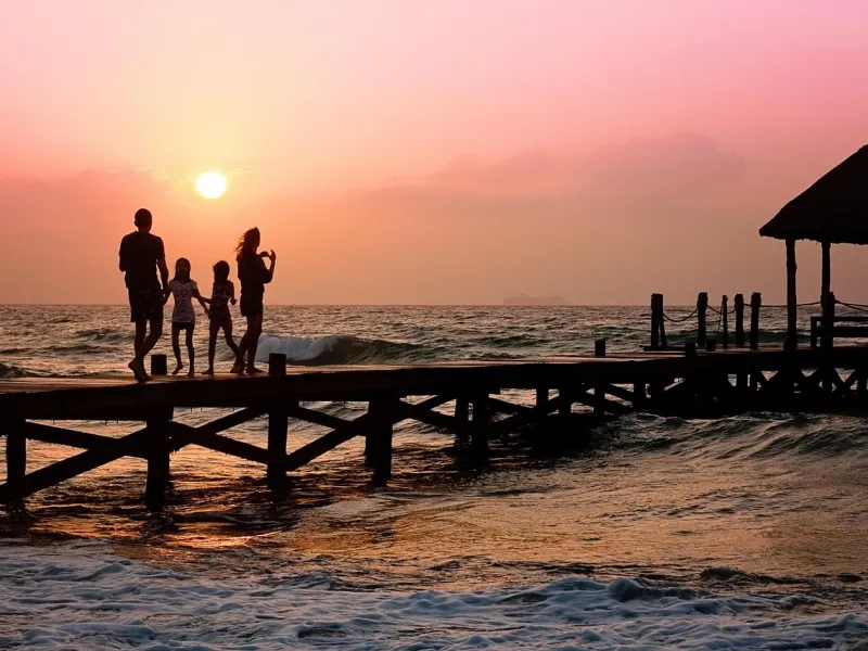 Family Sunset for a destination guide