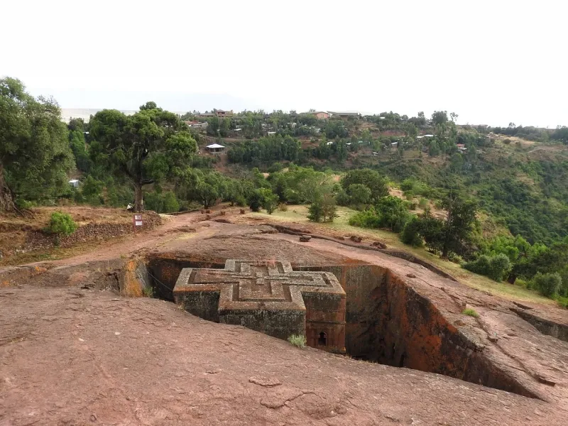 The rock-hewn church of Bete Giyorgis for a destination guide