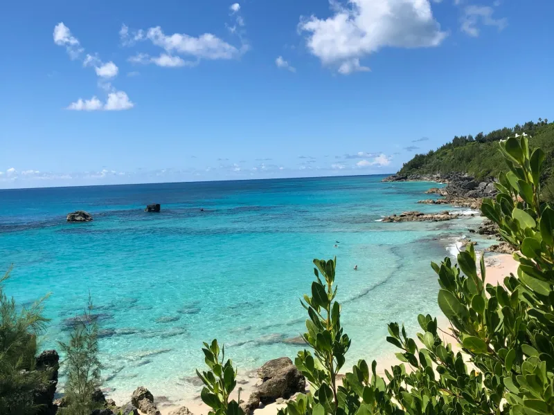 Scenic view of a beach in Bermuda for a destination guide