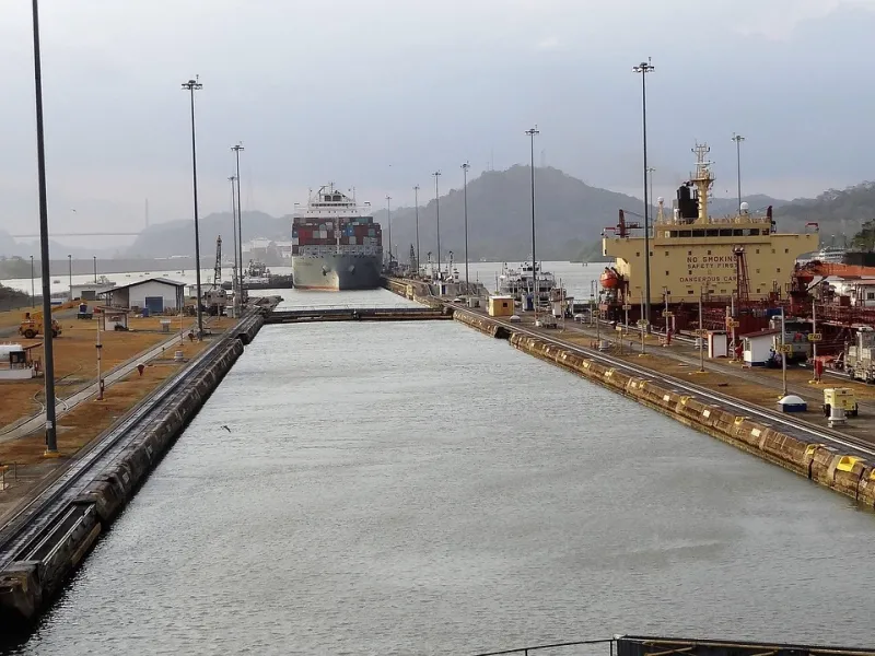 Ship Transiting through Panama Canal for a destination guide