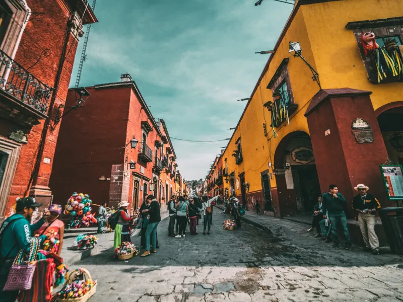 A street scene in San Miguel de Allende