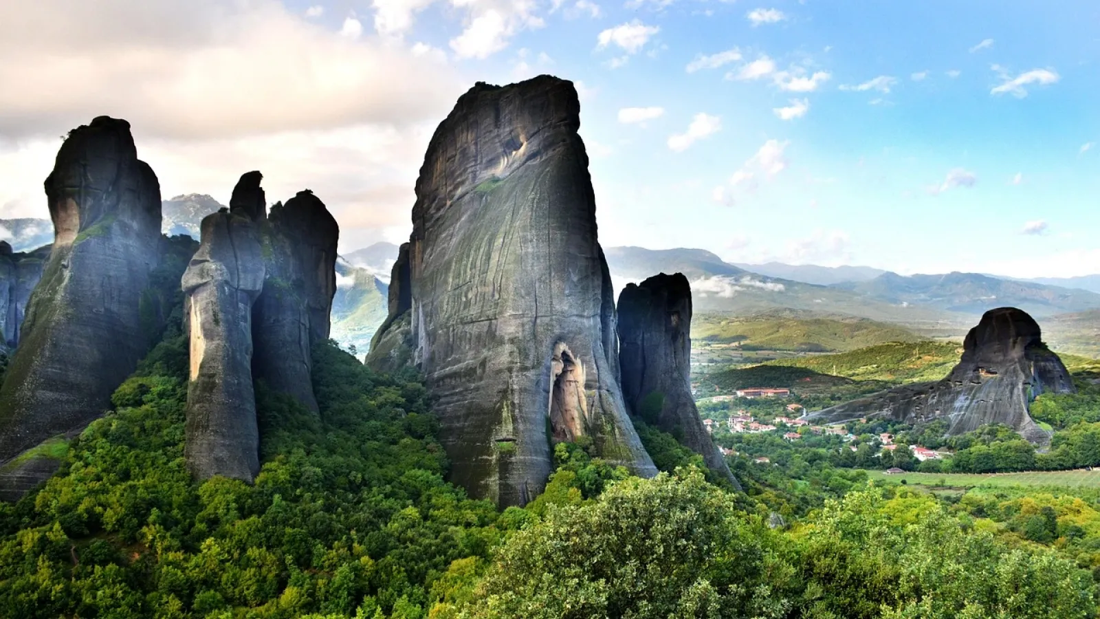 Meteora rock formations in Greece featured