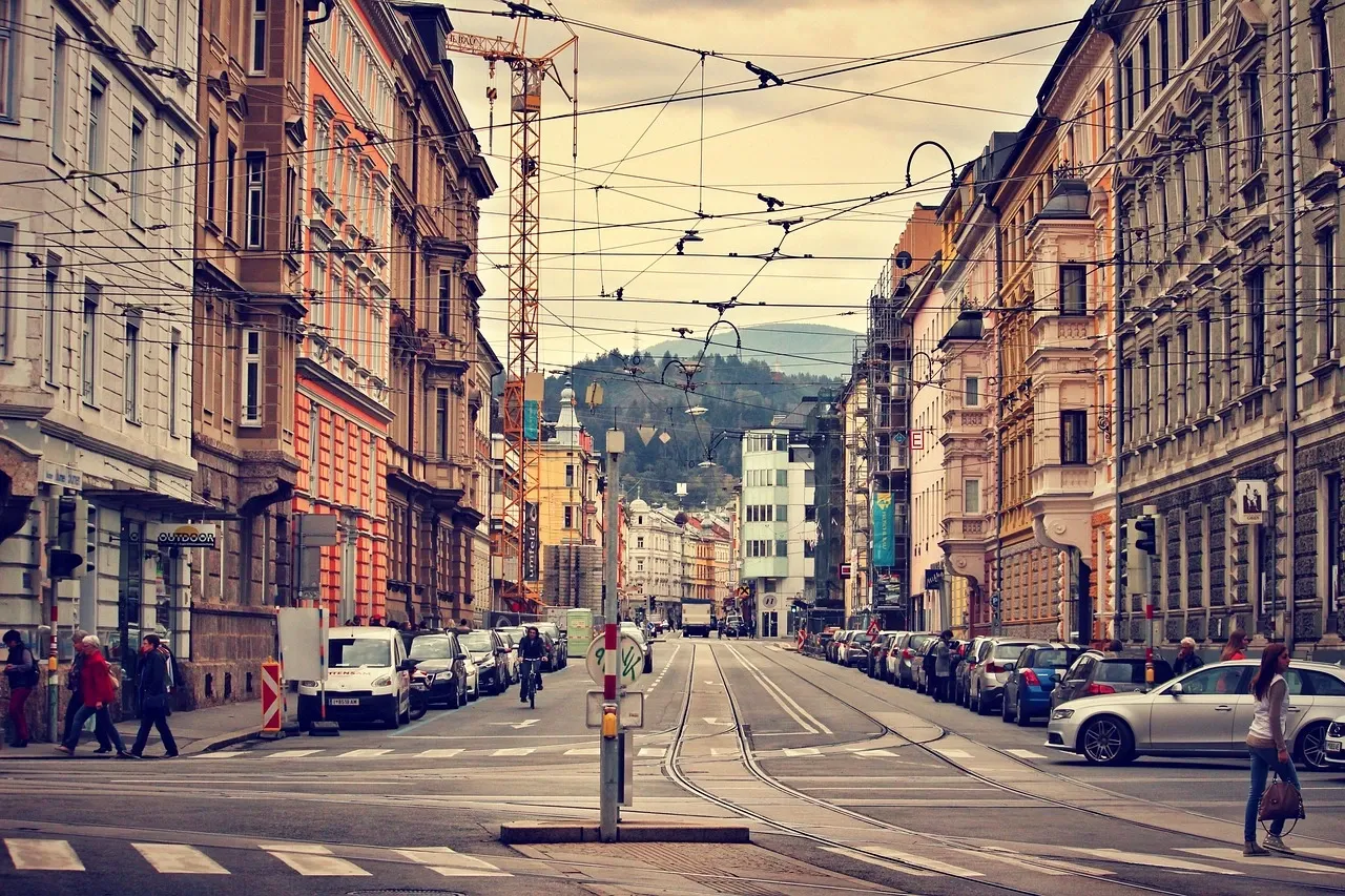 Maria-Theresien-Strasse, a major street in Innsbruck, Austria