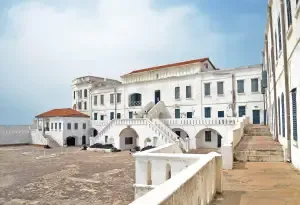 Cape Coast Castle on the coast of Ghana, a historic site central to African Diaspora heritage and reconnection journeys
