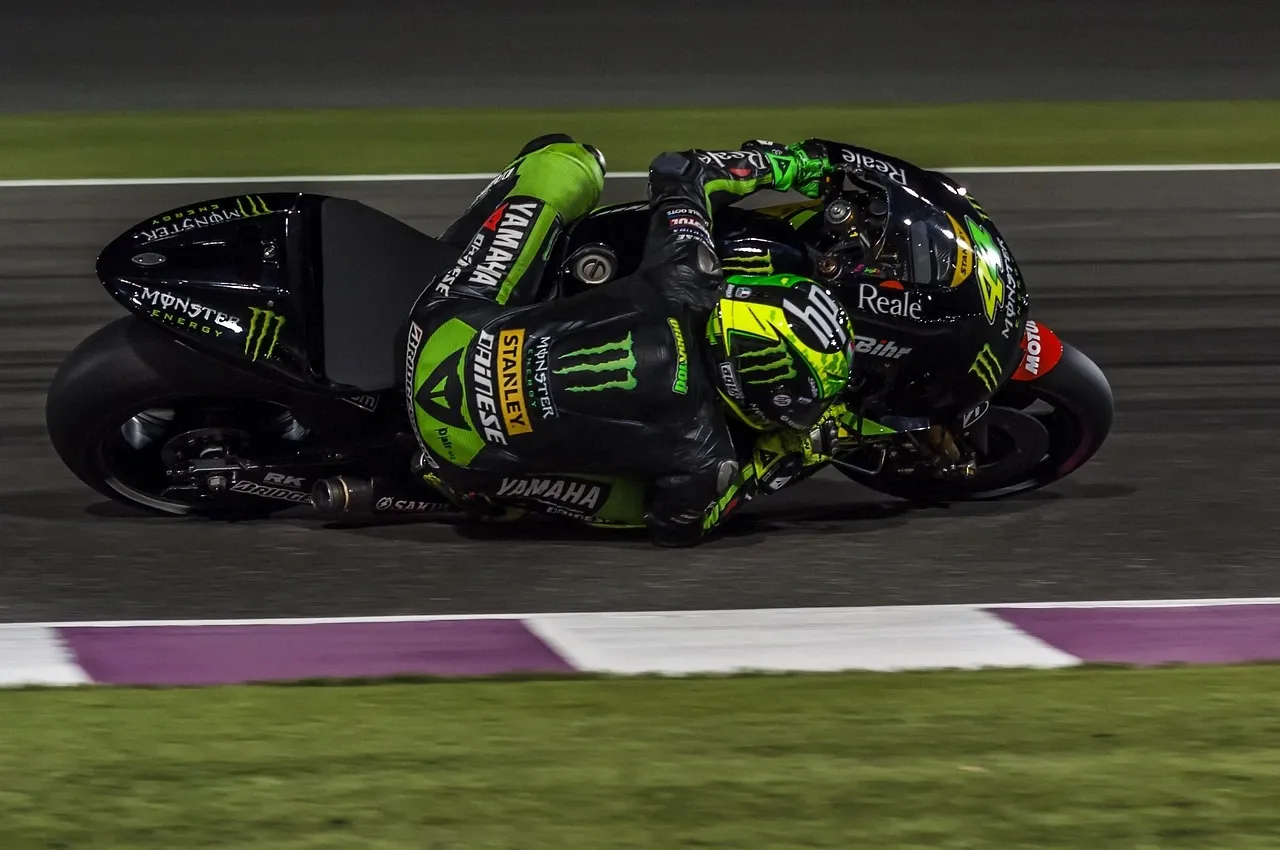 A MotoGP rider on a Yamaha motorcycle