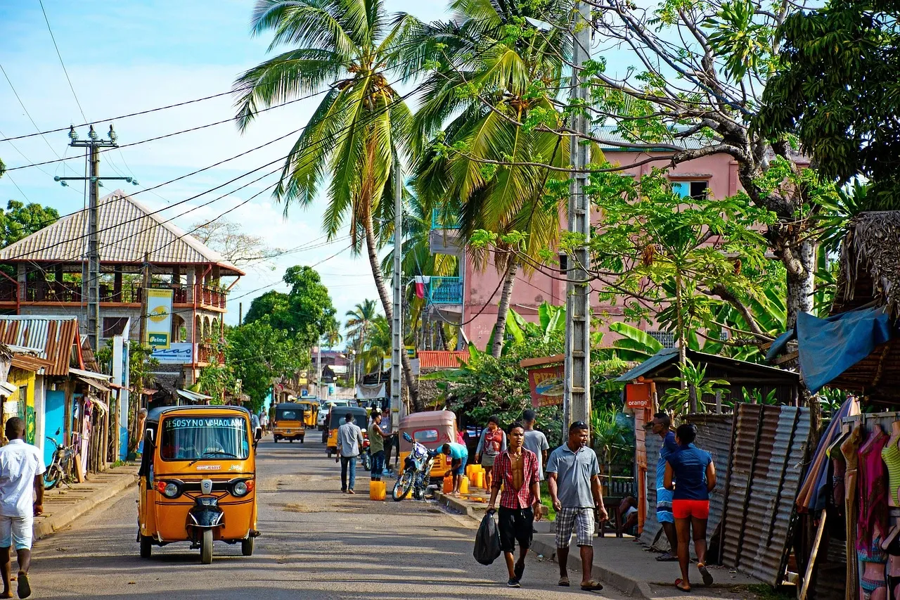 A street scene in Madagascar featured
