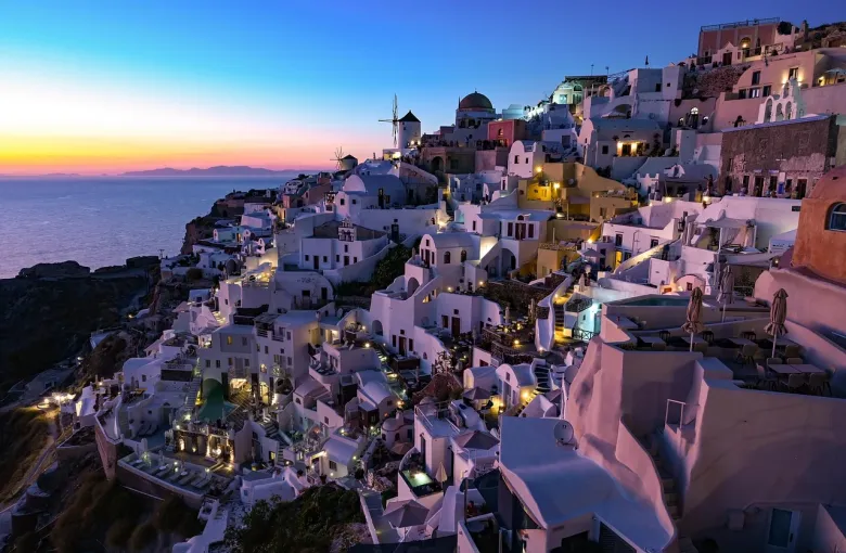 Village of Oia on the island of Santorini, Greece