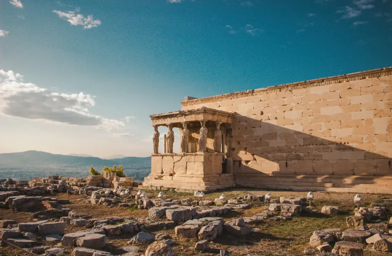 Ancient Greek temple in Athens for a destination guide