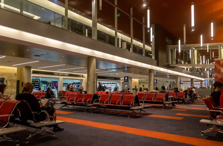 The concourse of Terminal B at Ezeiza International Airport outside Buenos Aires.
