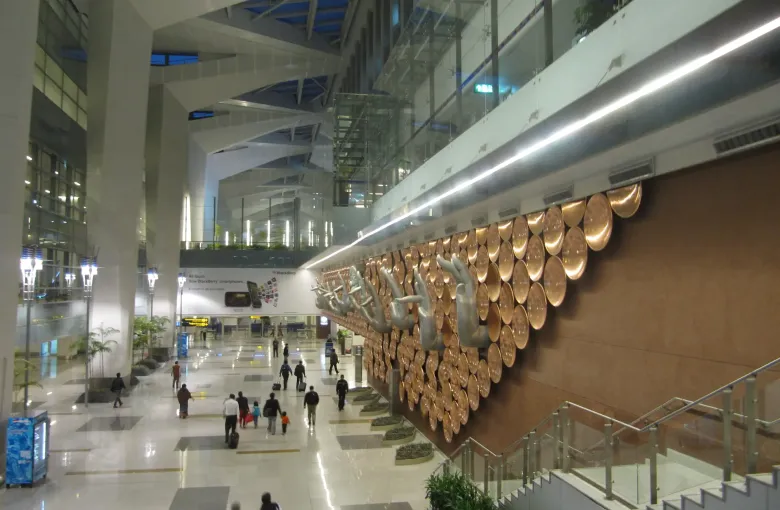 The concourse of Terminal 3 at Indira Gandhi International Airport in Delhi.