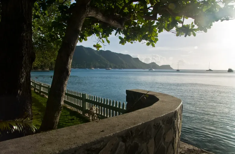 The paved waterfront Belmont Walkway at Port Elizabeth on Bequia.
